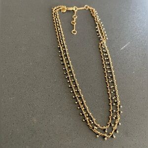 Madewell Gold and Black Doubled Layered Bead Necklace